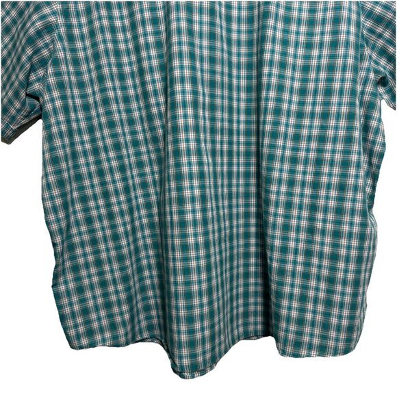 Wrangler Western Pearl Snap Teal Plaid 3XL Short Sleeve Button Down Rodeo Cowboy - Picture 9 of 11